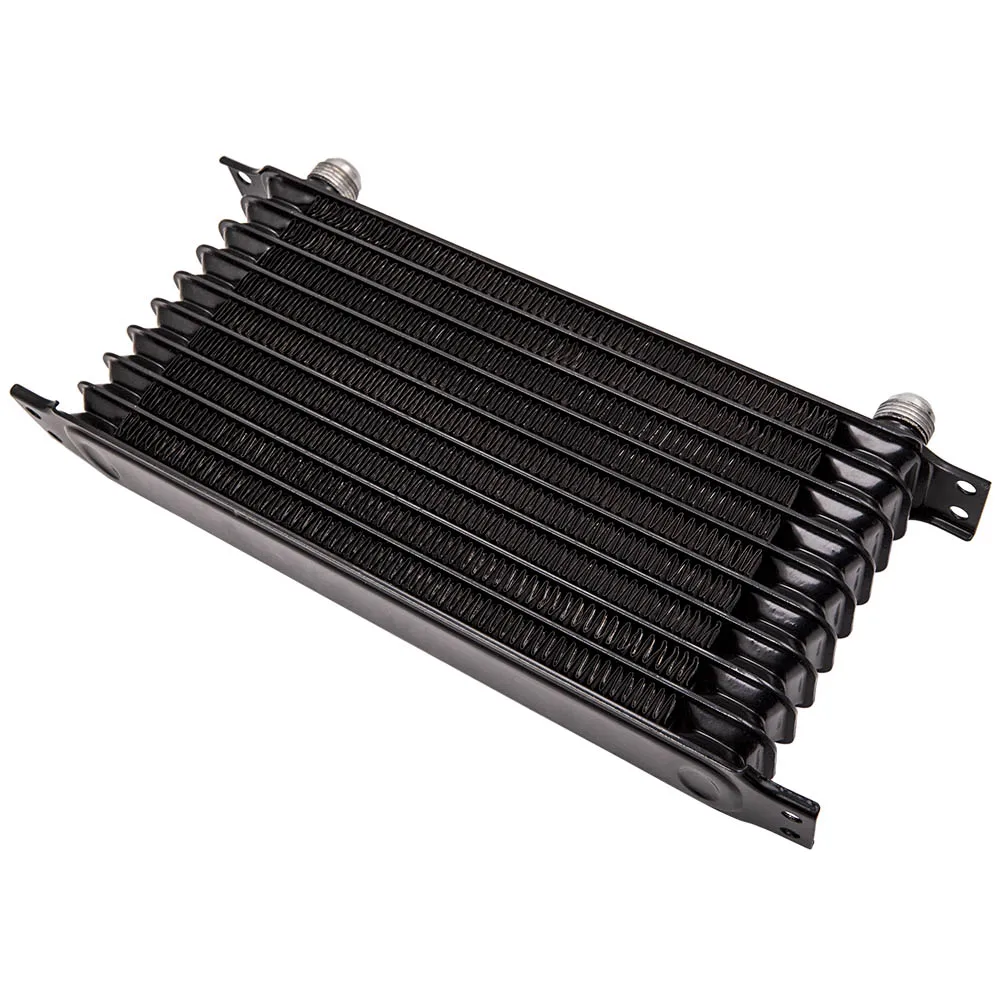 Universal 10 ROW AN-10 Engine Aluminum Oil Cooler Kit + Filter Adaptor Hose End