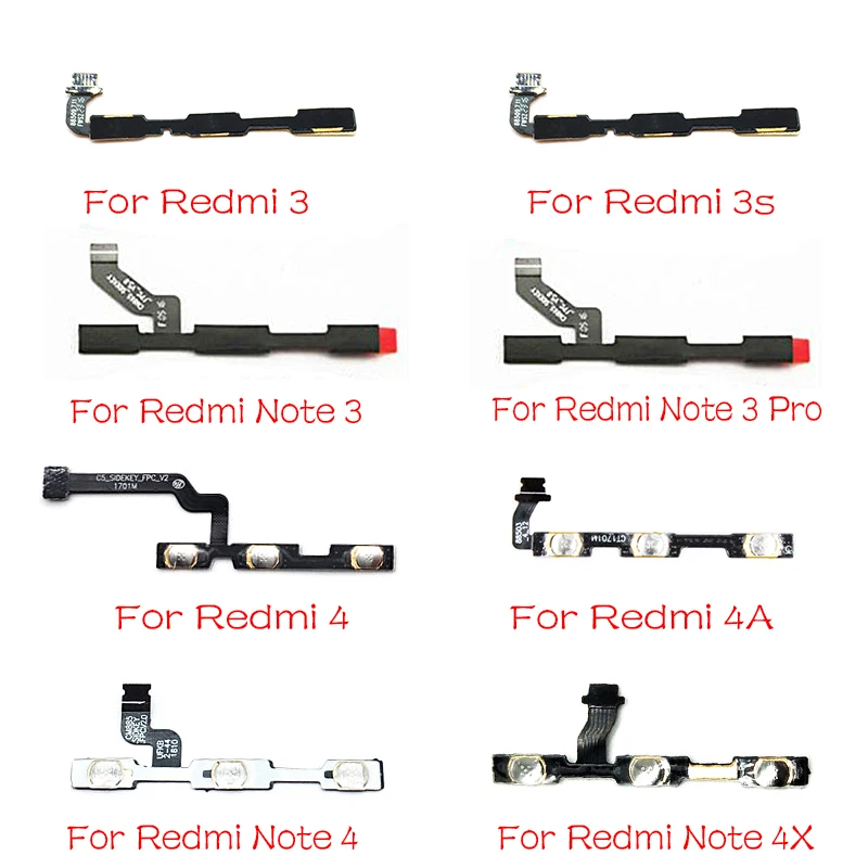 

Power On Off Button sound volume Flex Cable For Xiaomi Redmi 3 3S 4 4A 5A 5 6 6A Note 3 3 4x 5 5A 6 Pro Replacement Parts