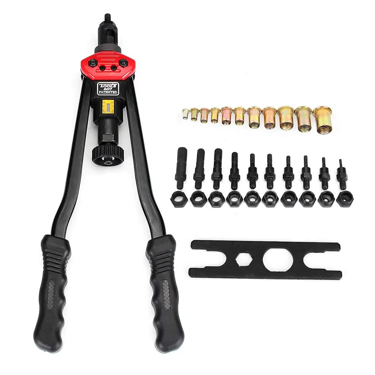 US $47.14 Hand Threaded Rivet Nuts Guns with nuts Double Insert Manual Riveter Riveting Rivnut Tools Set for M3M4M5M6M8M10M12 Nut