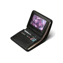 

Treafury Genuine Leather Small Mini Ultra-thin Wallets men Compact wallet Handmade wallet Cowhide Card Holder Short Design purse