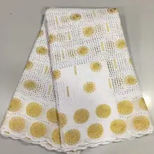 Новейшее швейцарское сухое кружево высокое качество кружева хлопок ткань из Дубая Африканское парчовое полотно 5 ярдов