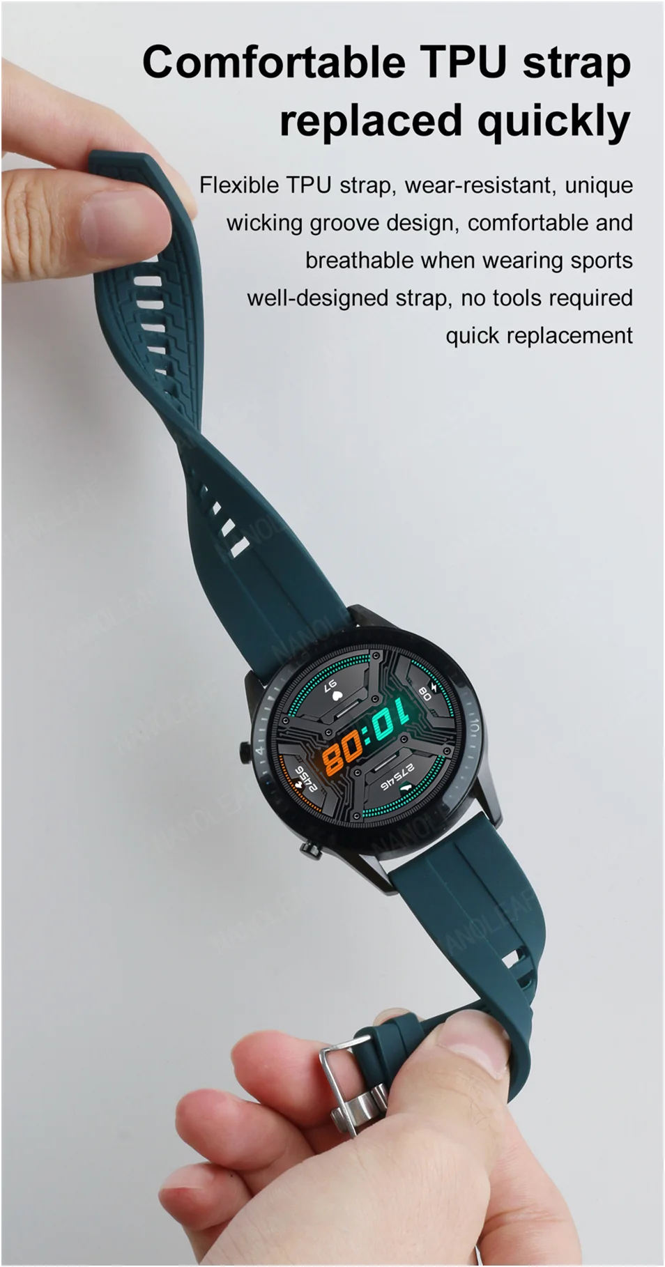 Smart Watch Sport Men Make Answer Call Business Digital Wristwatch with Music Player App Message Reminder Fitness Tracker