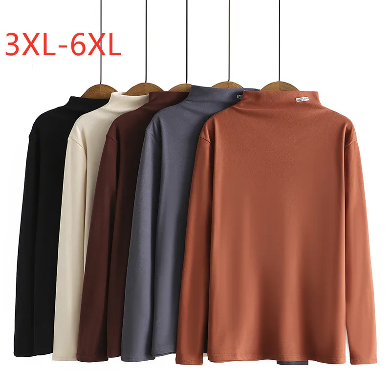

Large women's autumn and winter new slim loose pile bottomed Plus Size shirt
