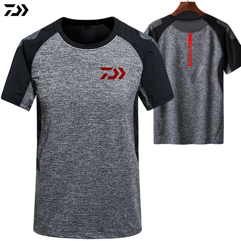Мужская летняя футболка для рыбалки одежда быстросохнущая дышащая защита от