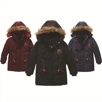 

Autumn Winter New Boys Thick Warm Down Jacket Kids Fashion Hooded Coat Kids Cool Jacket Kids Casual outerwear Boys Sports Coats