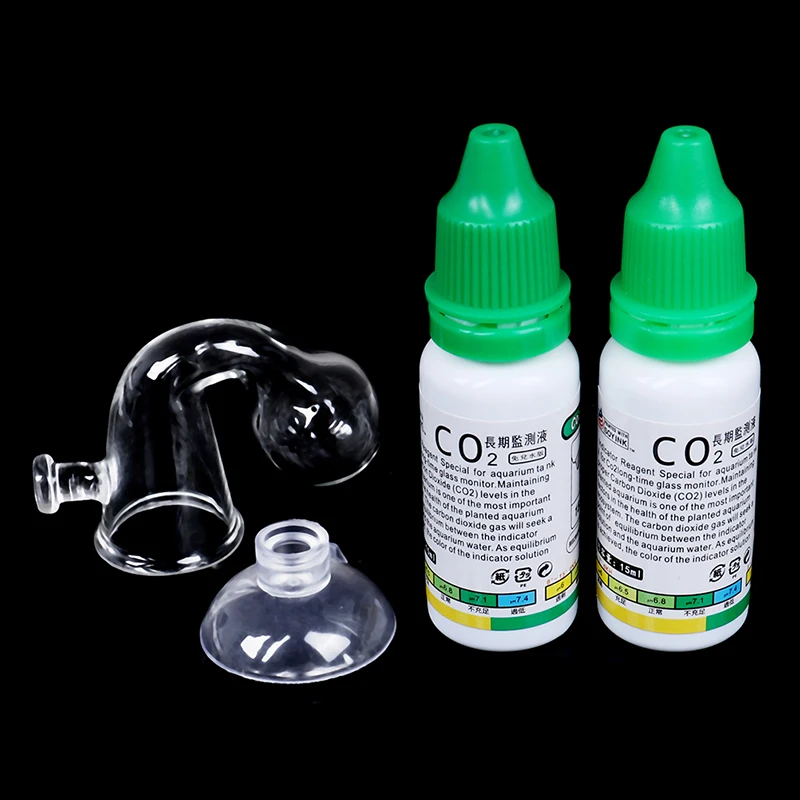 1Set Aquarium CO2 Indicator Drop Checker Solution Long Term Monitor Test Fish Tank Glass Aquatic Co2 Tester Plant Diffuser
