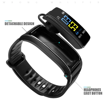 

Y3 Plus Bluetooth Call Bracelet Microphone Call Information Alarm Clock Reminder Smart Watch Wireless Headset Business Headset
