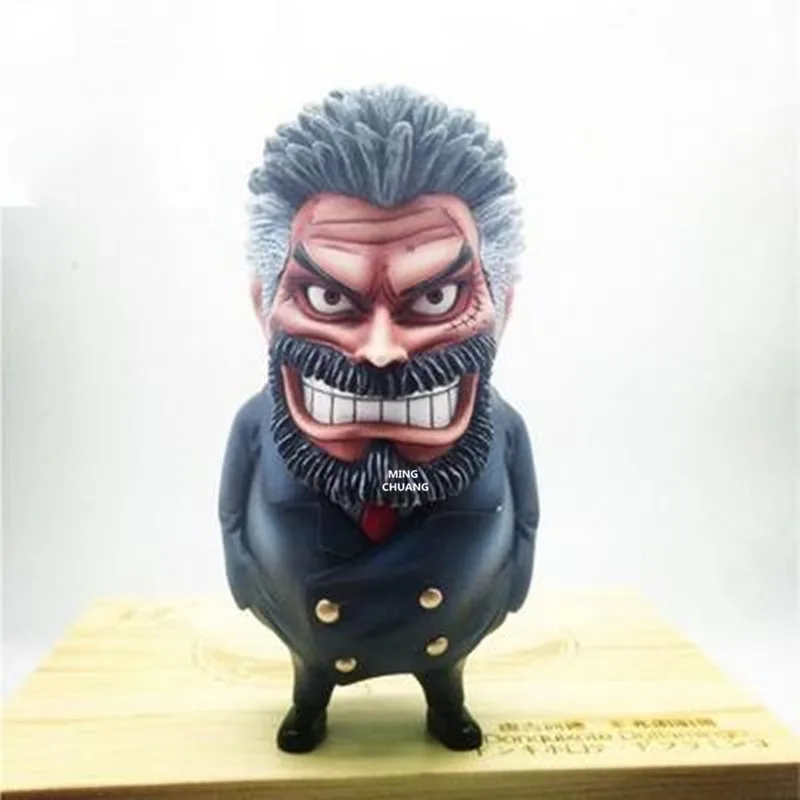 6" One Piece Statue Generaladmiral Bust Monkey D Garp Full-Length Portrait Luffy Grandfather GK Action Figure Toy BOX 15CM V476 - Цвет: Черный