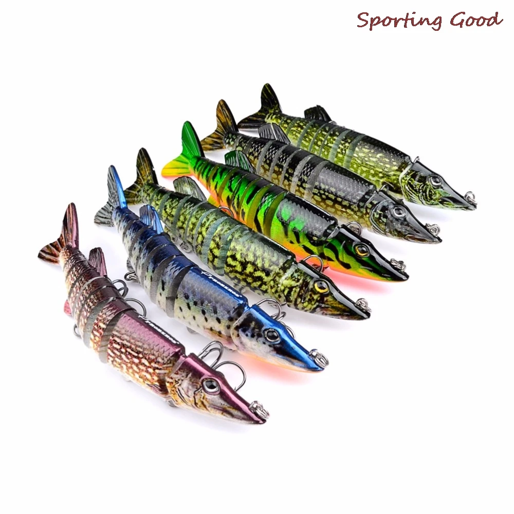 5" 9-Segement Plastic Muskie Fishing Lure Pike Lure Crank Bait Fishing Bait Tackle Wholesale 6 Styles