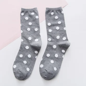 

Socks Casual Elastic Retro Loose Polka Dot Preppy Stockings