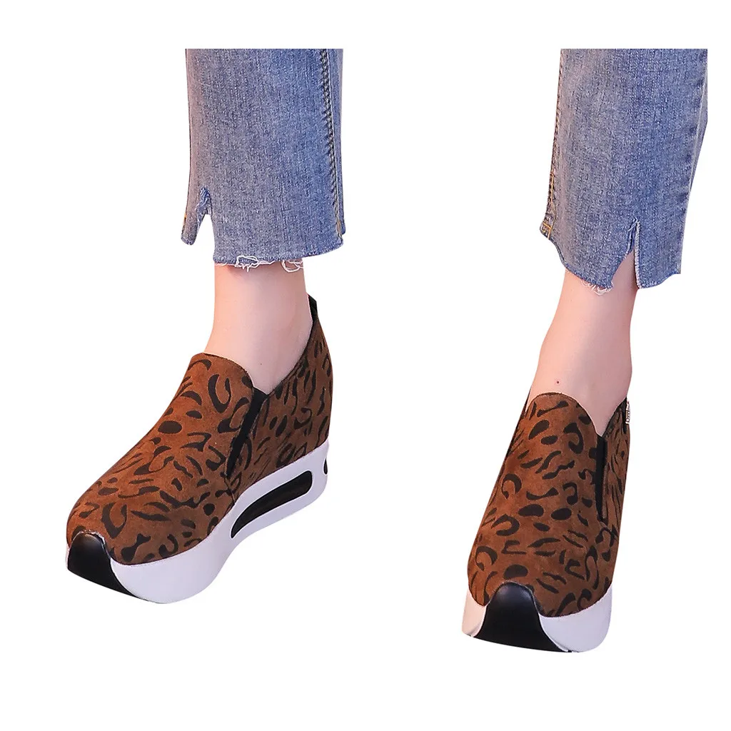 Женская модная обувь без шнуровки на толстой платформе увеличивающая рост