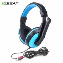 KEBIDU משחקי אוזניות 3.5mm מתכוונן סטריאו סוג מבטל רעשים מחשב אוזניות עם מיקרופונים למחשב גיימר