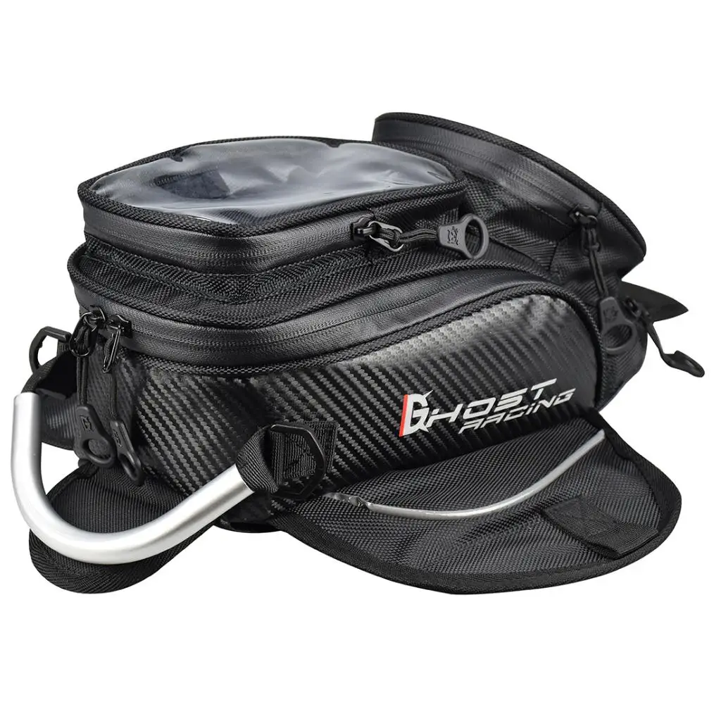Motorcycle Tank Bag, Water Resistant Magnetic Gas Oil Fuel Tank Pack w/ Big Window Cell Phone Storage Pouch Touchscreen
