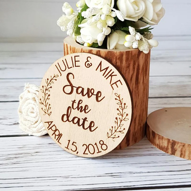  Personalized Calendar Wooden Save the Date Magnets Rustic Wooden MagnetsFridge Magnet Wedding Invit - 4000129263730