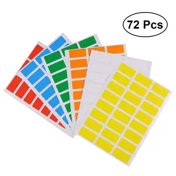 

6pcs Rectangular Color Coding Stickers Rectangle Self-adhesive Label Name Tags