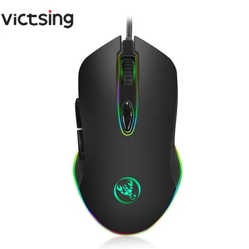 

VicTsing LED Optical USB Wired Gaming Mouse Mechanical Mice Max 4800DPI 6 Buttons Computer Mouse with Colorful light