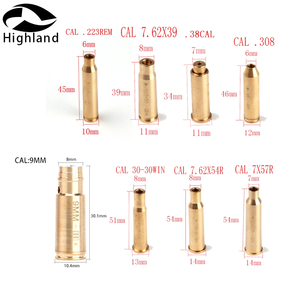 

655nm 635nm cCAL .9mm .45.30.222.223REM 7.62X39 30-30WIN 7X57R .308 7.62X54 .38 Cartridge Red Laser Bore Sighter Boresighter