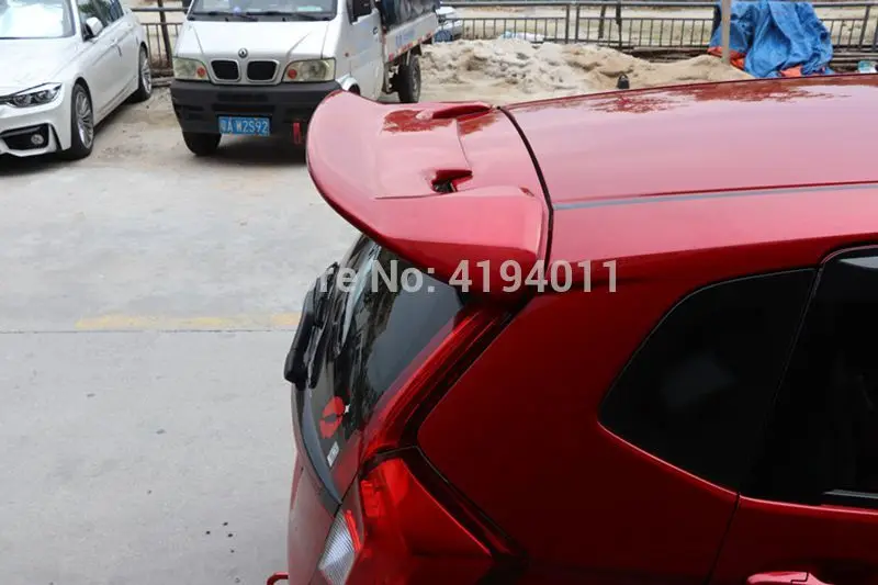 Для Honda Fit Jazz ABS пластиковый Неокрашенный Грунтовка Цвет сзади крыша багажника крыло для губ спойлер для автомобиля