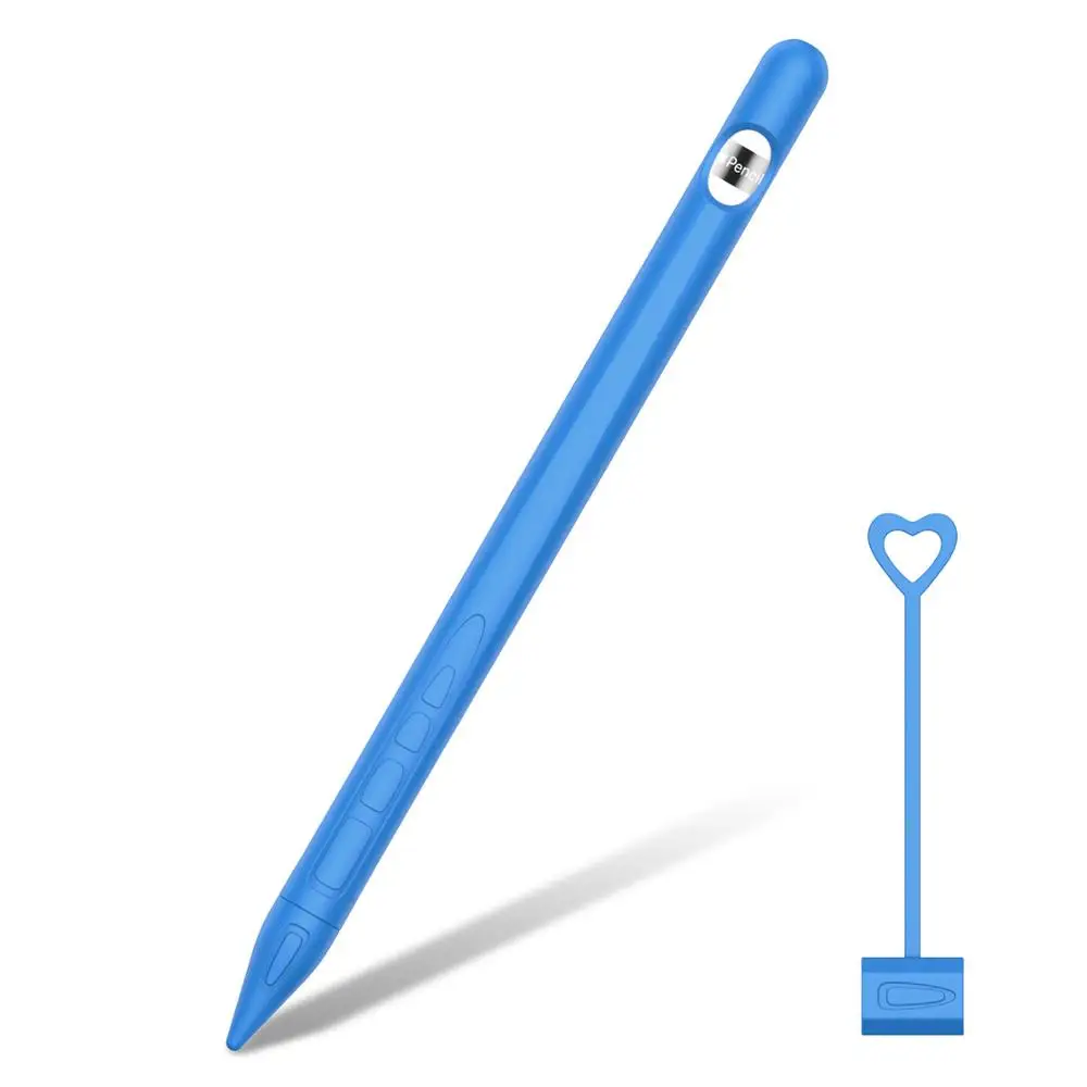 4 в 1 силиконовый чехол для Apple Pencil 1 для iPad Tablet ручка-стилус Защитная крышка рукава противоскользящая - Цвета: sky blue