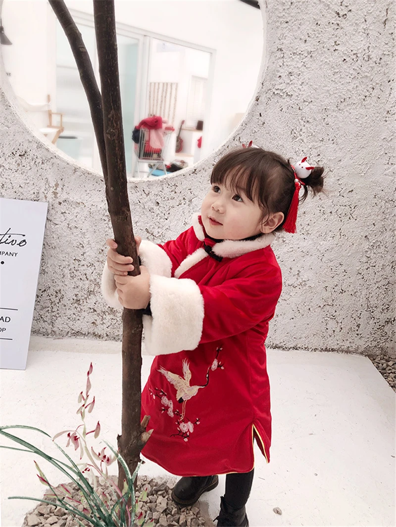 Newborn Traditional Chinese Clothing For Baby Christmas New Year Clothes Red Dress Rompers Gift Girls | Тематическая одежда и