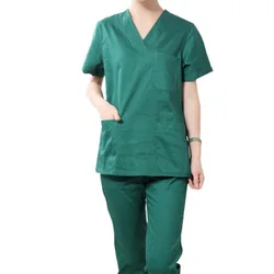 Unisex Pet Grooming Clinic Nursing Clothes Workwear Womens Scrub Sets Tooth Health Check Work Uniform Suits Medical Doctor Suit