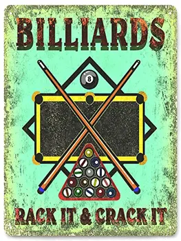 Billiards Metal Sign
