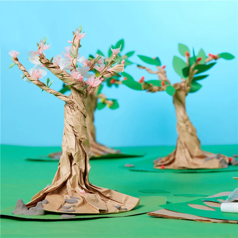 Ручная работа 3D DIY фруктовое Дерево лист художественные бумажные наклейки Childlen