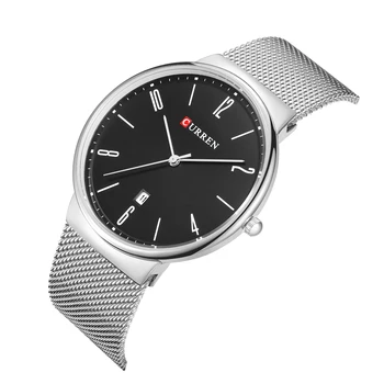

CURREN Fashion Silver Stainless Steel Sport Watch Racing Series Wristwatch Water Resistant Unisex Quartz Watches Relojes Hombre