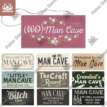 

Putuo Decor Man Cave Sign Decorative Plaque Wooden Plaques Signs for Man Cave Home Decor Room Door Hanging Decoration My Orders