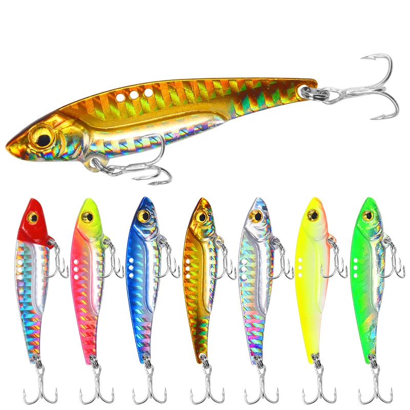 8/13/16/20g 3D Blue Yellow Pink Eyes Metal Vib Blade Lure Sinking Vibration Baits Artificial Vibe for Bass Pike Perch Fishing