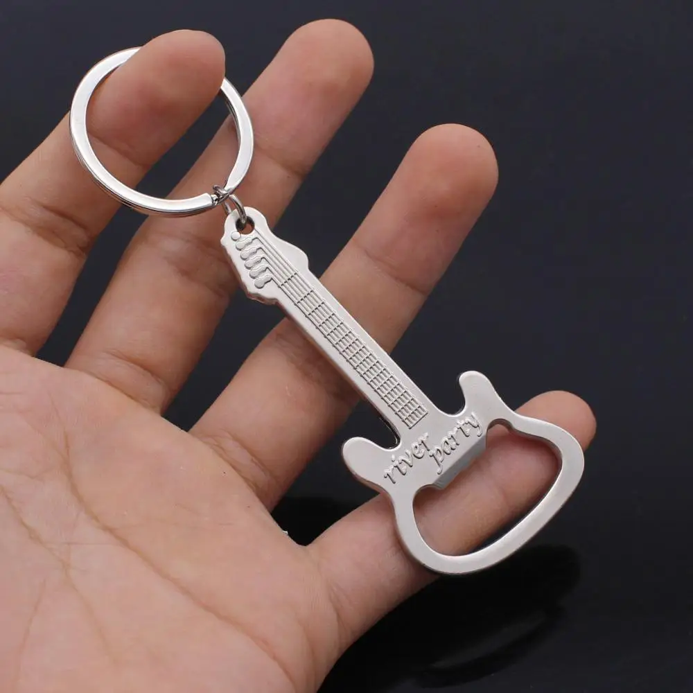 Guitar Bottle Opener Key Ring Beer Keychain Wedding Favors Gifts