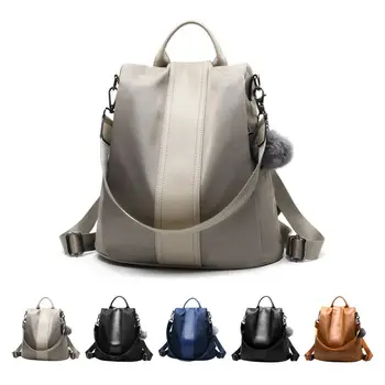 

Women Anti-theft Waterproof Nylon Backpack Travel Rucksack Shoulder Tote Bags Solid Color Korean Backpack Outdoor Travel Student