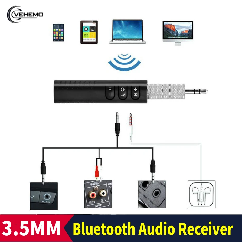 

3.5mm USB Bluetooth 5.0 Transmitter Mini Car Kit Handsfree Music Audio Receiver Adapter Car Auto Bluetooth AUX for Speaker Headp