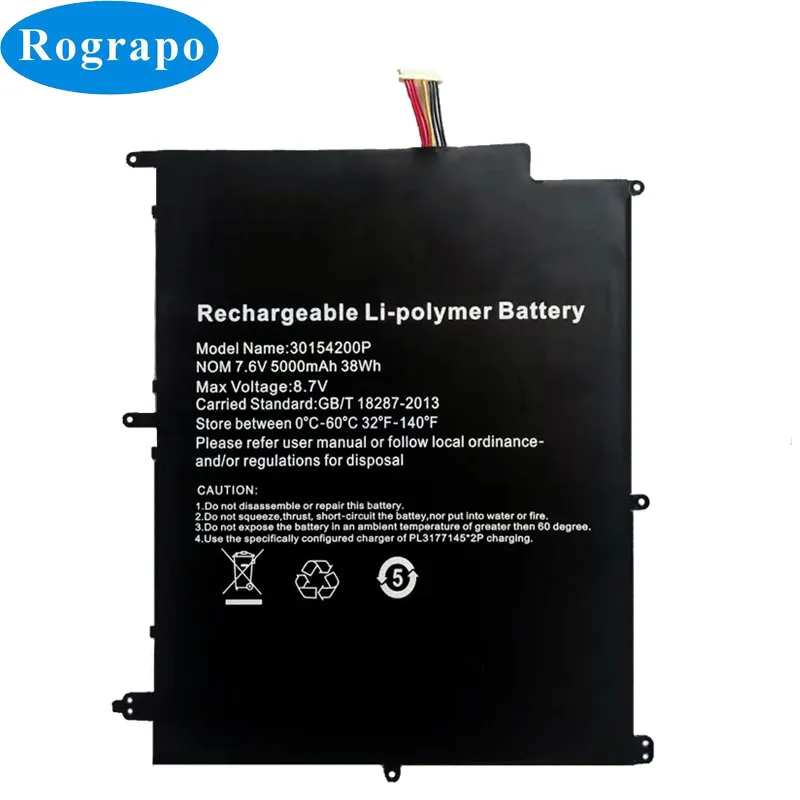7.6V 5000mAh 30154200P Laptop Notebook Tablet Battery For Irbis NB132 7-Wires Plug Lines NV-2874180-2s | Компьютеры и офис