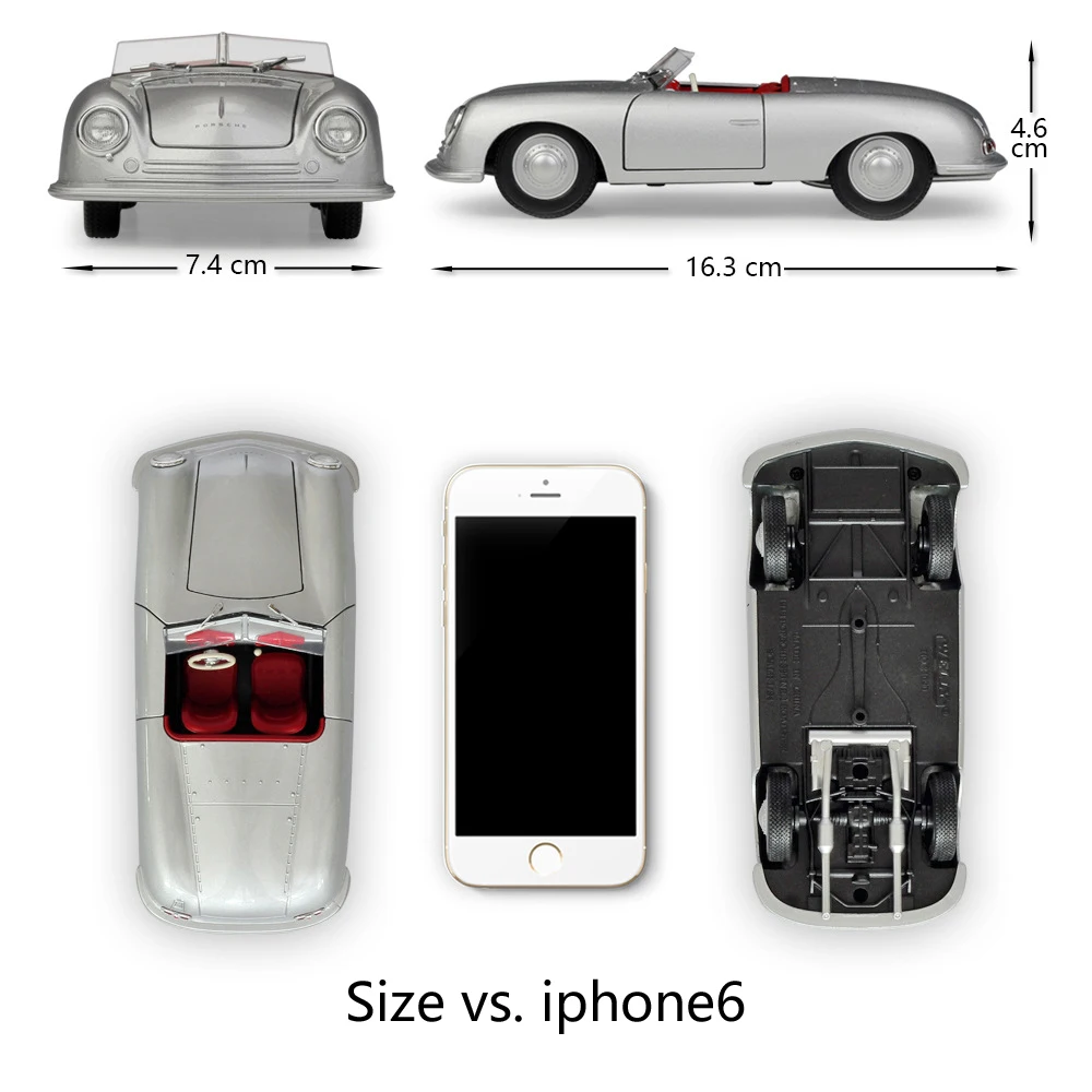 Модель автомобиля WELLY Diecast 1:24 Классический трансформер 1948 Porsche 356 металлический