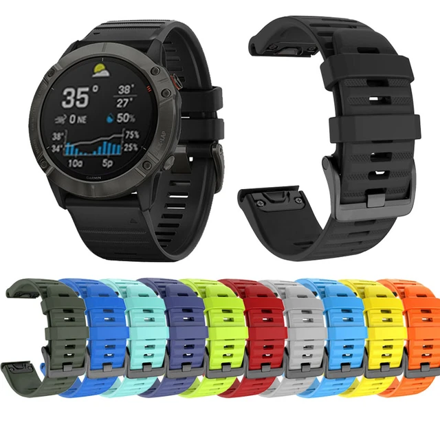 Correas de repuesto compatibles con Garmin Fenix 7X/Fenix 6X GPS/Fenix 6X  PRO Watch correa de silicona 26mm correa de liberación rápida con  herramienta