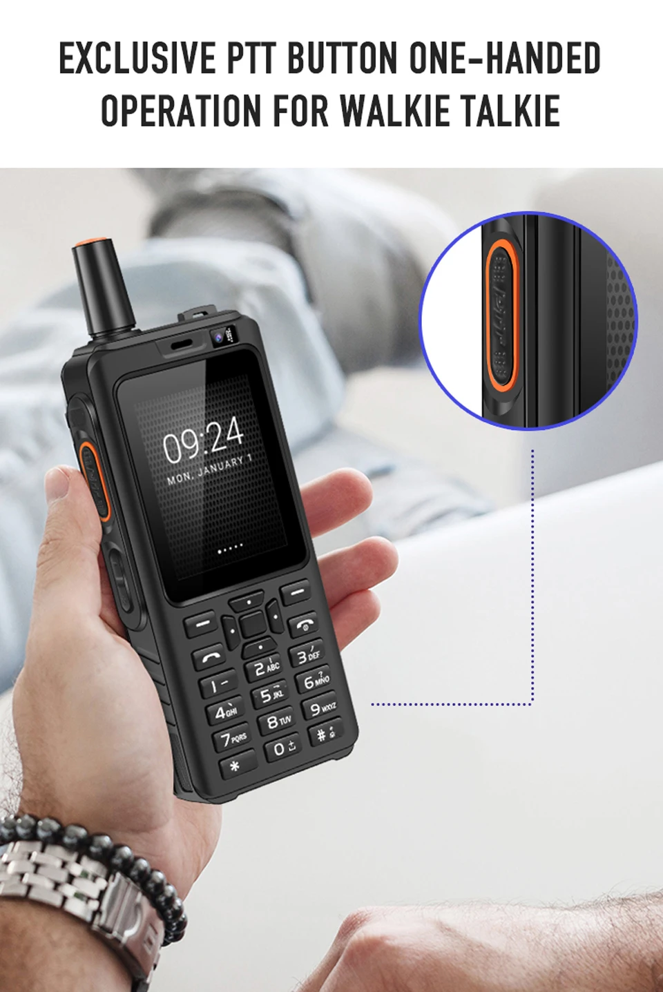 UNIWA F40 Zello Walkie Talkie 4G Mobile Phone 4000mAh Waterproof Rugged 2.4'' Touch Screen Quad Core Android 4G Smartphone ddr5 ram