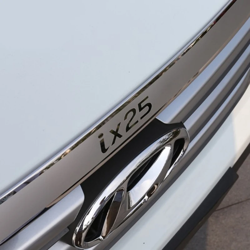 Передняя крышка для hyundai ix25 Декоративная полоса Передняя крышка из нержавеющей стали яркая Передняя декоративная рамка модификация