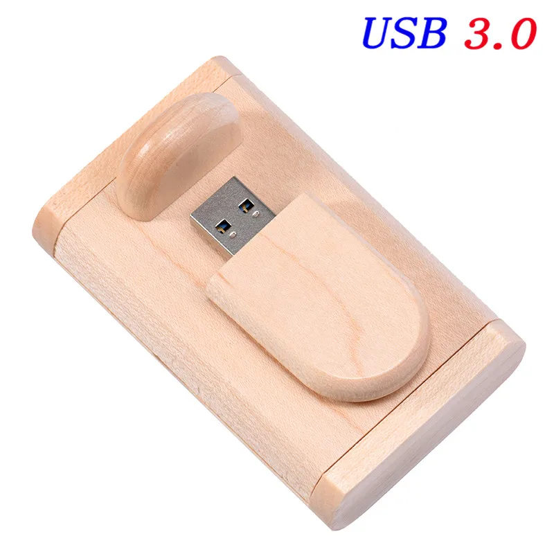 JASTER USB 3,0 деревянная usb карта памяти+ коробка клен бамбук usb флэш-накопитель 4 ГБ 8 ГБ 16 ГБ 32 ГБ 64 ГБ 128 ГБ Флешка с логотипом на заказ - Цвет: Maple with box