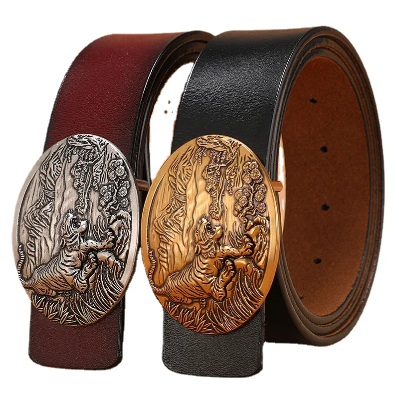 Human Made Tiger Leather Belt BeigeHuman Made Tiger Leather Belt