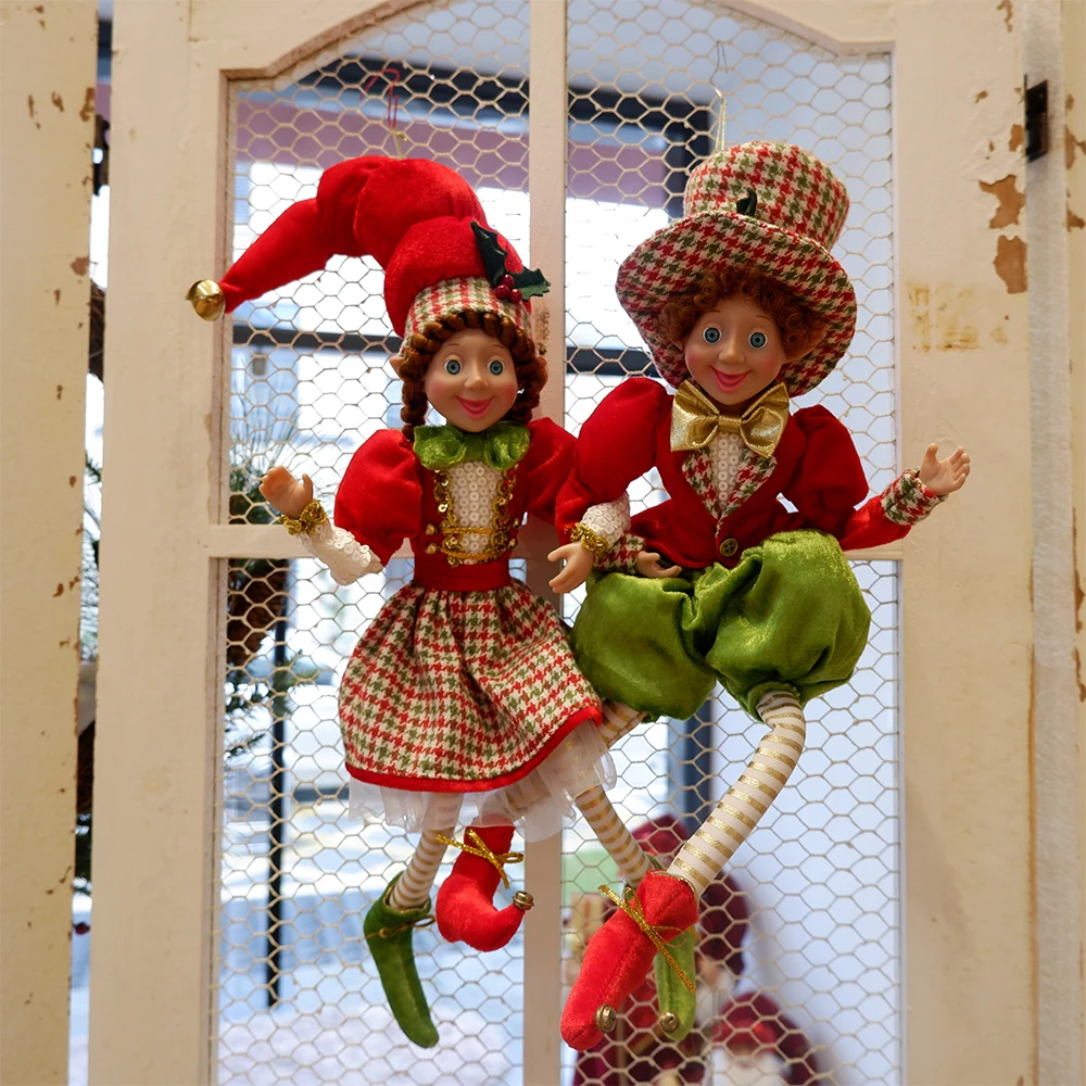 meninas, enfeites de Natal, bonecas de tecido 1 par