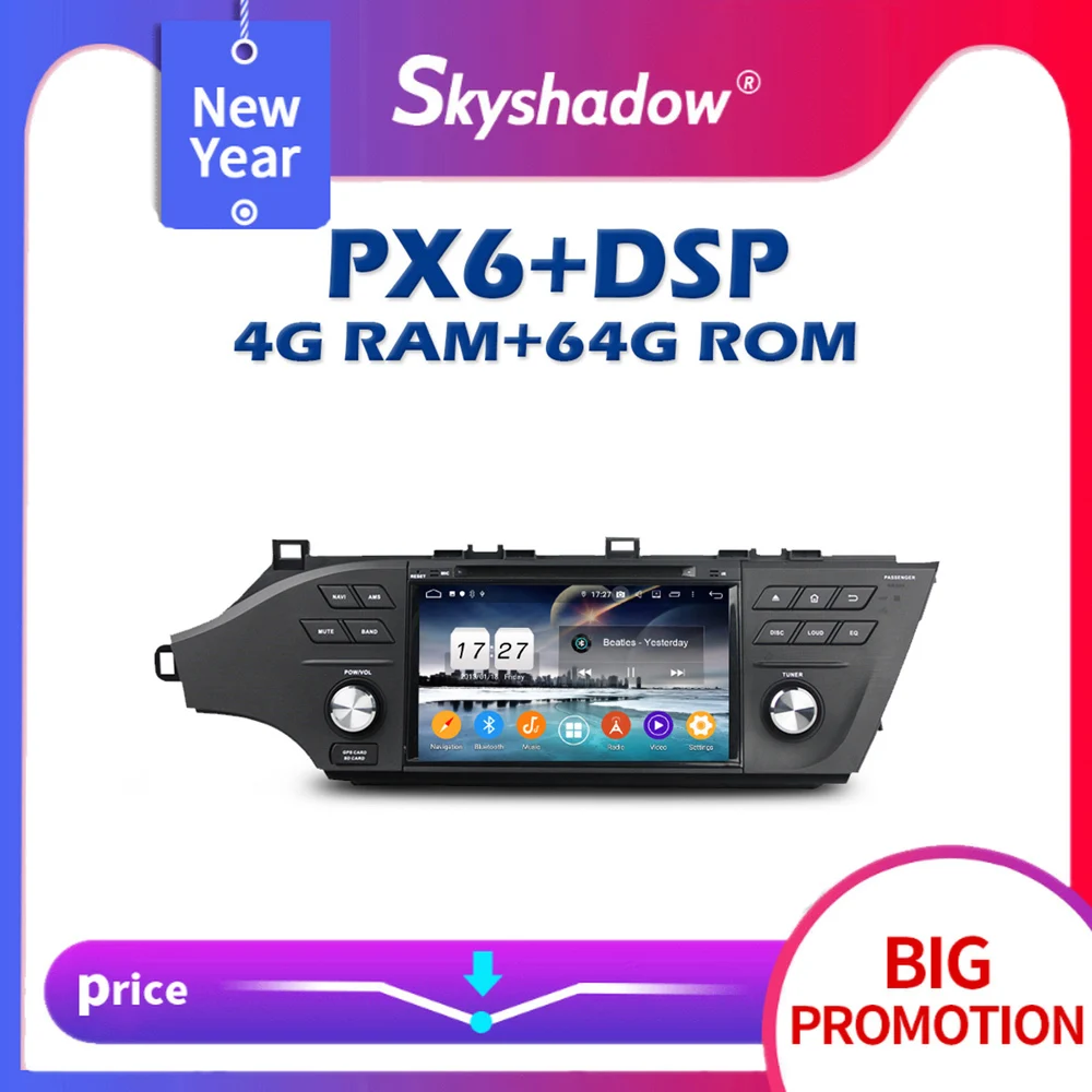 Автомобильный DVD плеер PX6 DSP TDA7851 Android 10 0 4 Гб + 64 ГБ Wi Fi Bluetooth 5 RDS радио GPS Google Map для Toyota