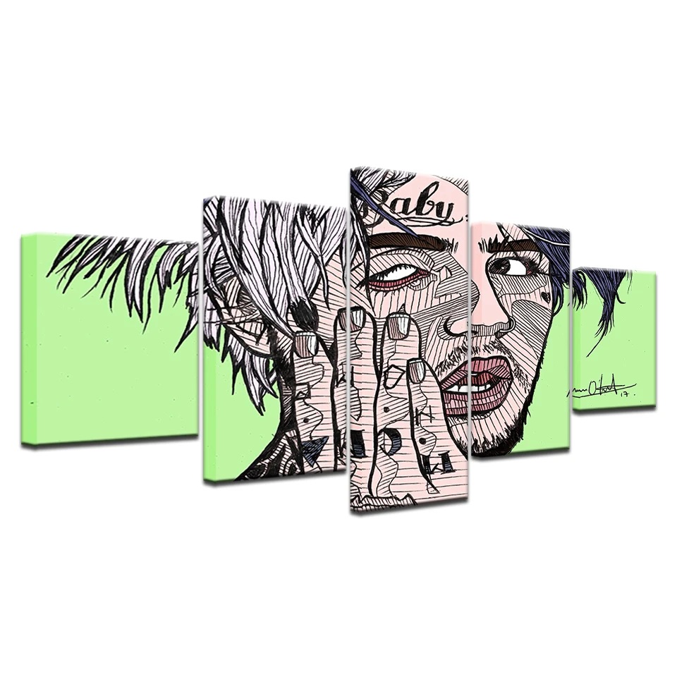 Print-Top-Rated-Canvas-Paintings-5-Piece-Celebrity-Lil-Peep-cartoon-Modern-Style-Wall-Art-Restaurant (2)