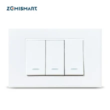 Zemismart tuya zigbee inteligente sem interruptor de botão neutro 1 2 3 gangues smartthings vida inteligente app alexa google casa controle de voz