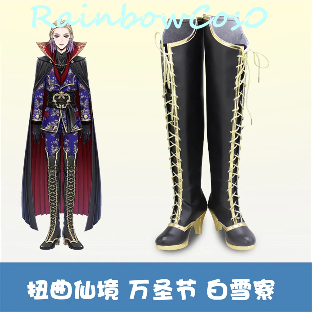 

Twisted-Wonderland Vil Rook Epel Cosplay Shoes Boots Game Anime Carnival Party Halloween RainbowCos0 W1912