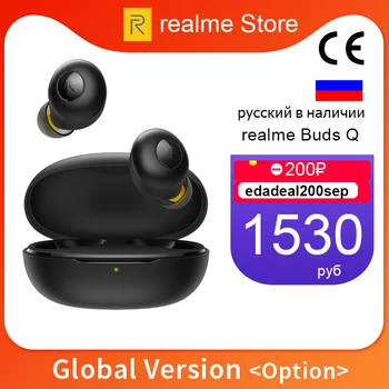 

Global Version CN realme Buds Q Wireless Earphones Bluetooth TWS 400mA Charger Box Bluetooth 5.0 For realme X70 Pro 6 6I 6S