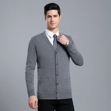 MACROSEA мужской однотонный шерстяной свитер кардиган осень-зима мужской однотонный плотный шерстяной умный Повседневный Кардиган высокого качества 9081