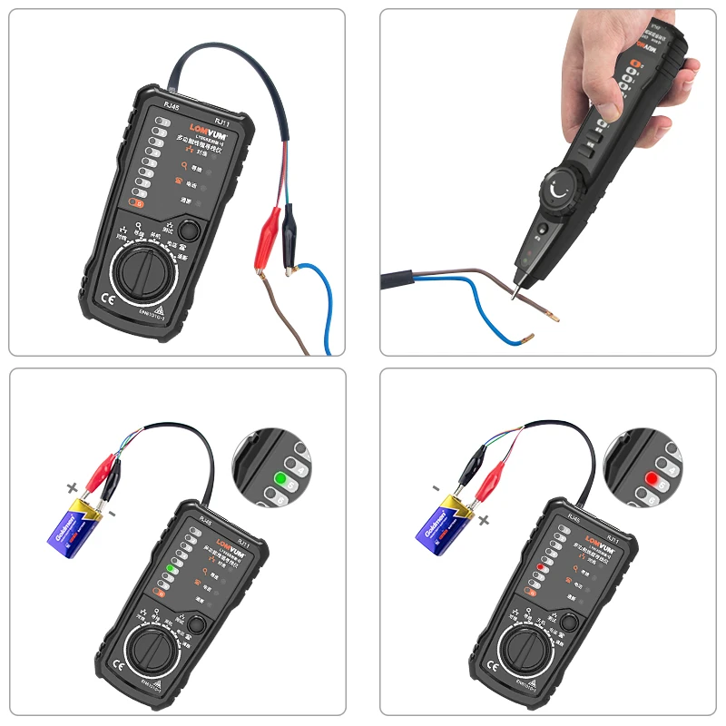 Тестер телефонных кабелей LOMVUM Cat5 Cat6 тестер сетевого кабеля детектор LAN|Искатели