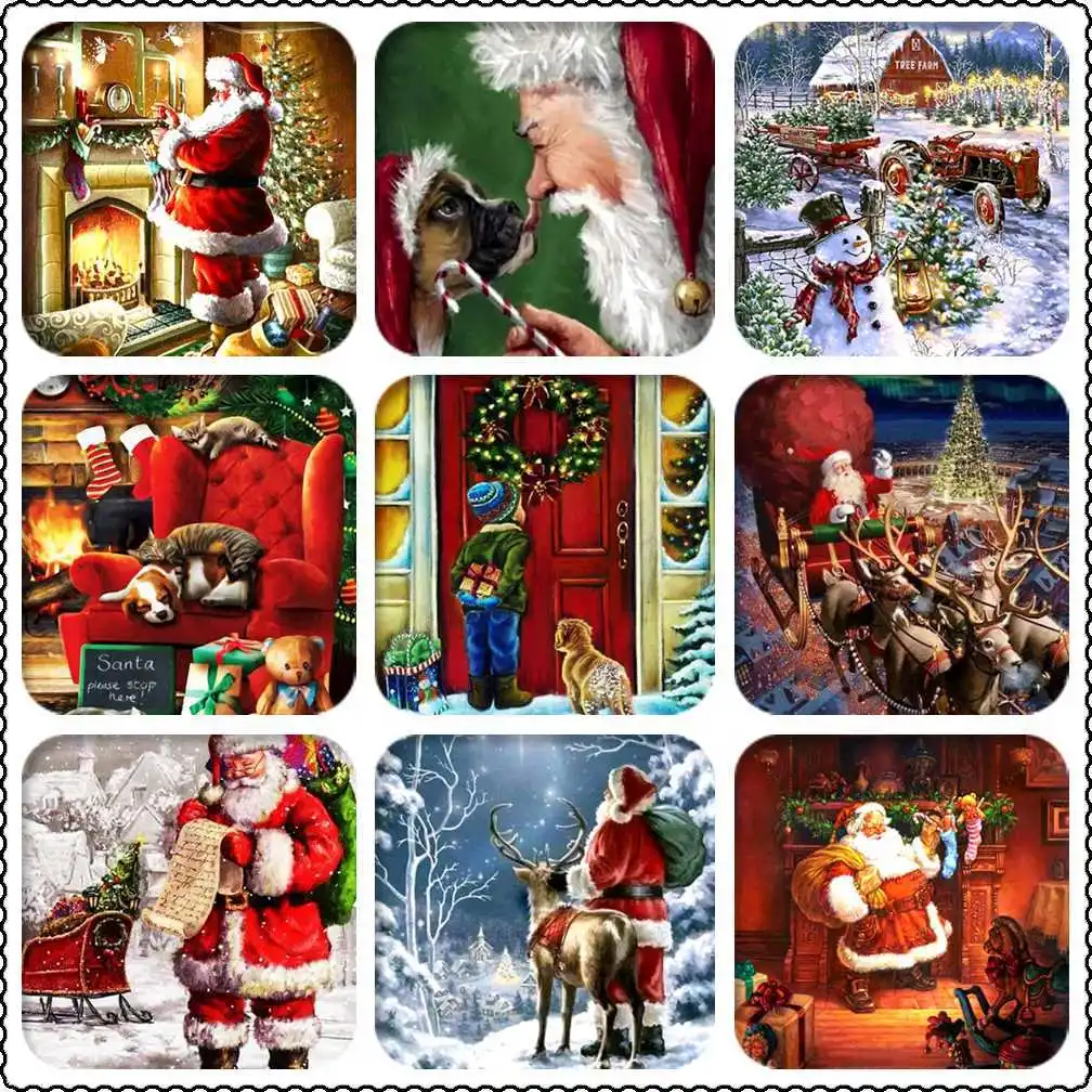 

Christmas Full Square/Round Stones Scenery Landscape 5D Diamond Painting Diamond Embroidery Diamond Mosaic Diamont Accessories