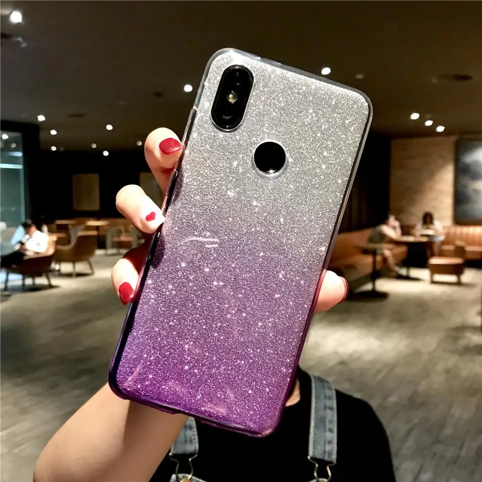Чехол с блестящим градиентом для XiaoMi 9 SE Honor 8 Lite A3 A2 RedMi Note 8T Pro 7 6 8A 7A 6A 5A 4A 4X крышка